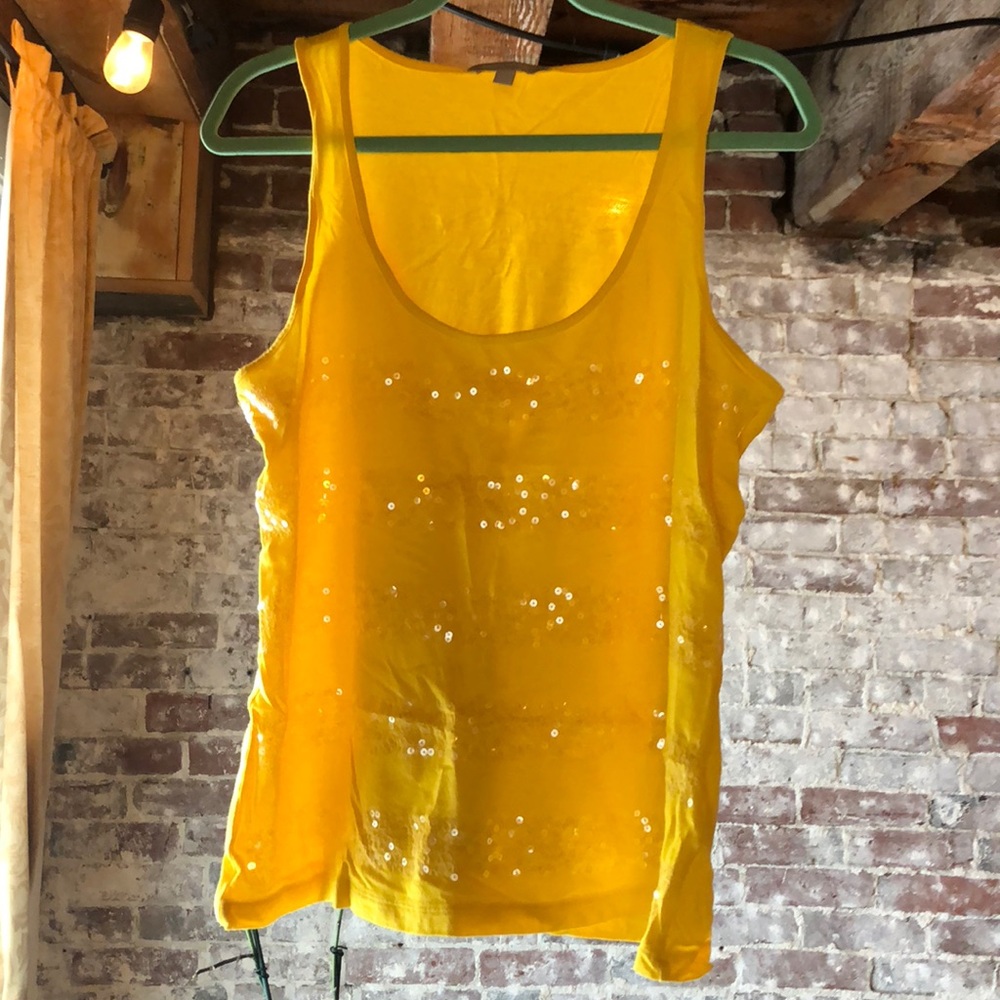 Yellow Banana Republic Sequin Striped Tank Top